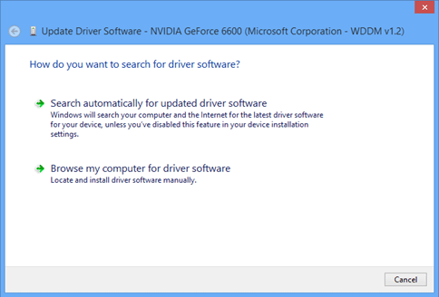 Windows Driver Update, Choose Method